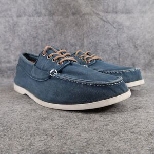 Old Navy Shoes Mens 10 Casual Boat Canvas Lace Up Moc Toe Blue Classic Peppy Low